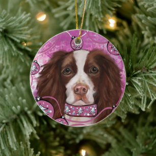 ENGELS SPRINGER SPANIEL KERAMISCH ORNAMENT