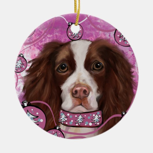 ENGELS SPRINGER SPANIEL KERAMISCH ORNAMENT (Voorkant)