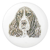 Engels Springer Spaniel Keramische Knop (Voorkant)