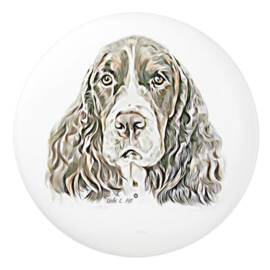 Engels Springer Spaniel Keramische Knop (Voorkant)