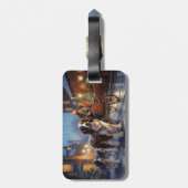 Engels Springer Spaniel Kerstfeest Seizoen Bagagelabel (Achterkant verticaal)