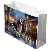 Engels Springer Spaniel Kerstfeest Seizoen Groot Cadeauzakje (Achterkant Gekanteld)