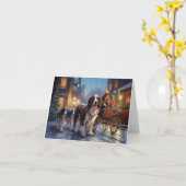 Engels Springer Spaniel Kerstfeest Seizoen Kaart (Gele Bloem)