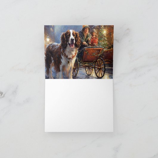 Engels Springer Spaniel Kerstfeest Seizoen Kaart (Binnen)