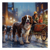 Engels Springer Spaniel Kerstfeest Seizoen Perfect Poster (Voorkant)