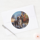 Engels Springer Spaniel Kerstfeest Seizoen Ronde Sticker (Envelop)