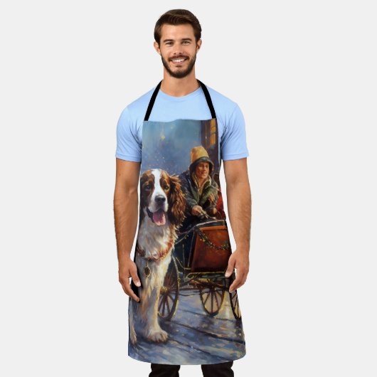 Engels Springer Spaniel Kerstfeest Seizoen Schort (Gedragen)