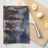 Engels Springer Spaniel Kerstfeest Seizoen Theedoek (Quarter Fold)