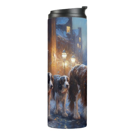 Engels Springer Spaniel Kerstfeest Seizoen Thermosbeker (Gedraaid links)