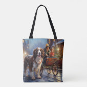 Engels Springer Spaniel Kerstfeest Seizoen Tote Bag (Achterkant)