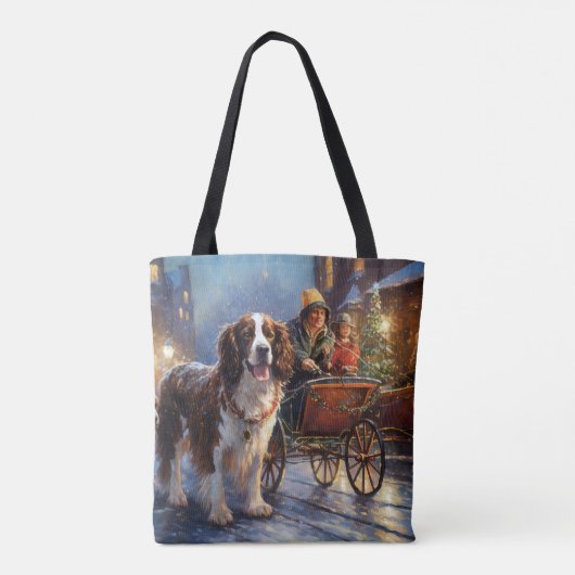 Engels Springer Spaniel Kerstfeest Seizoen Tote Bag (Achterkant)