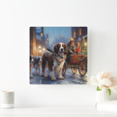 Engels Springer Spaniel Kerstfeest Seizoen Vierkante Klok (Huis)