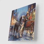 Engels Springer Spaniel Kerstfeest Seizoen Vierkante Klok (Hoek)