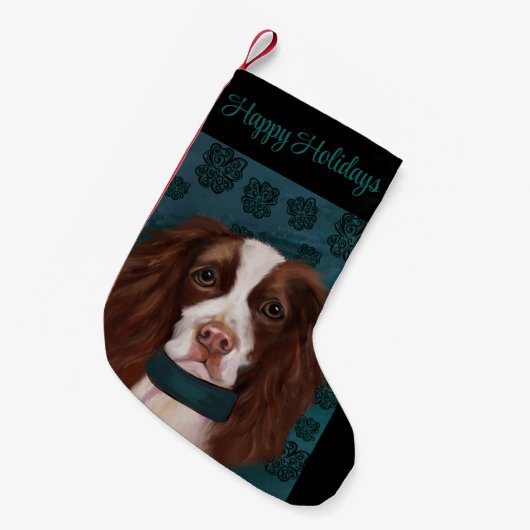 Engels Springer Spaniel Kleine Kerstsok (Voorkant (Hangend))