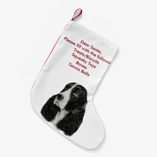 Engels Springer Spaniel Kleine Kerstsok (Voorkant (Hangend))
