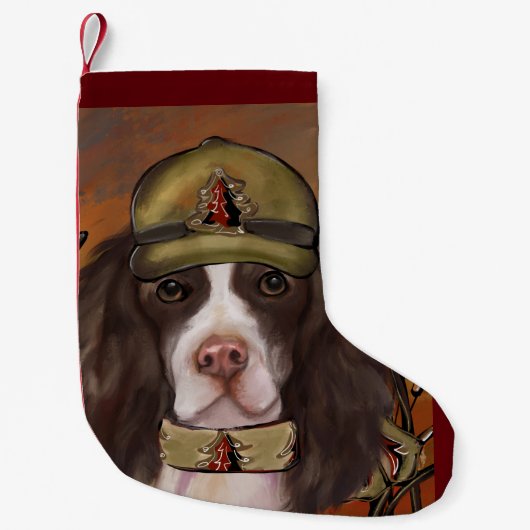 Engels Springer Spaniel Kleine Kerstsok (Voorkant)