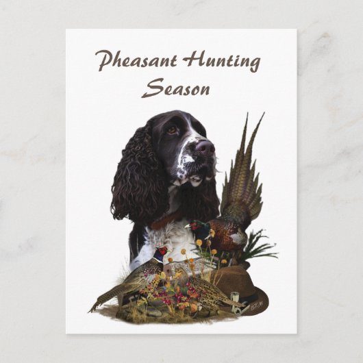 Engels Springer Spaniel met fazant Briefkaart (Voorkant)