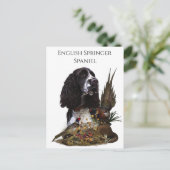 Engels Springer Spaniel met fazant Briefkaart (Staand voorkant)