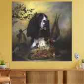 Engels Springer Spaniel met fazant Canvas Afdruk (Insitu (Woonkamer))