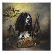 Engels Springer Spaniel met fazant Foto Afdruk (Voorkant)