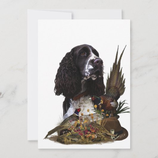 Engels Springer Spaniel met fazant Kaart (Achterkant)