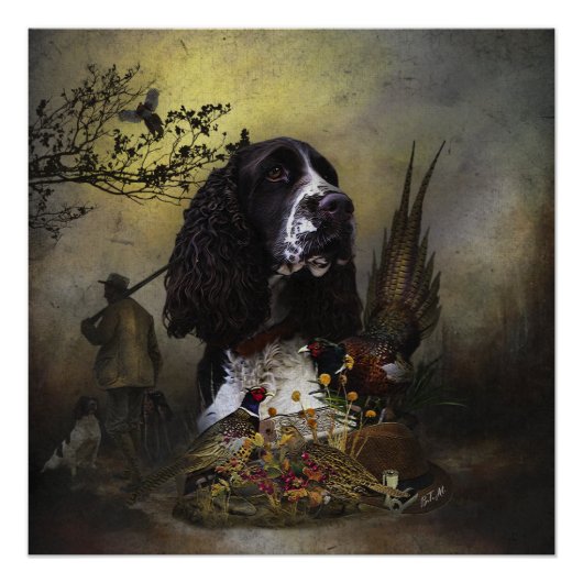 Engels Springer Spaniel met fazant Perfect Poster (Voorkant)