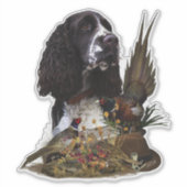 Engels Springer Spaniel met fazant Sticker (Voorkant)