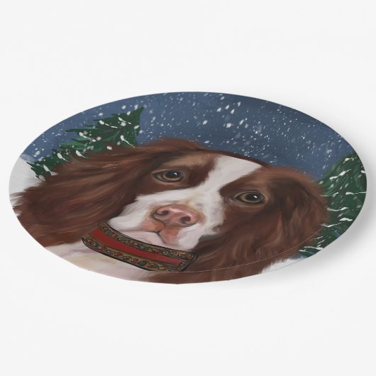 ENGELS SPRINGER SPANIEL PAPIEREN BORDJE (Gekanteld)