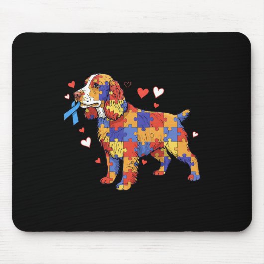 Engels Springer Spaniel Puzzel Autisme Bewustzijn  Muismat (Voorkant)