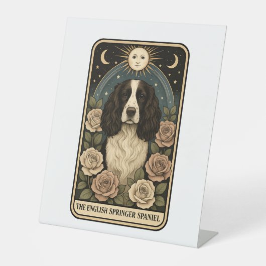 Engels Springer Spaniel Reclamebord Met Voetstuk (Voorkant)