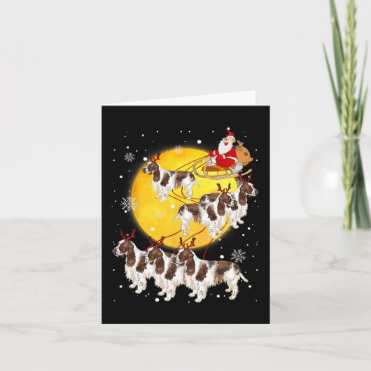 Engels Springer Spaniel Reindeer Kersthond Lo Kaart (Voorkant)