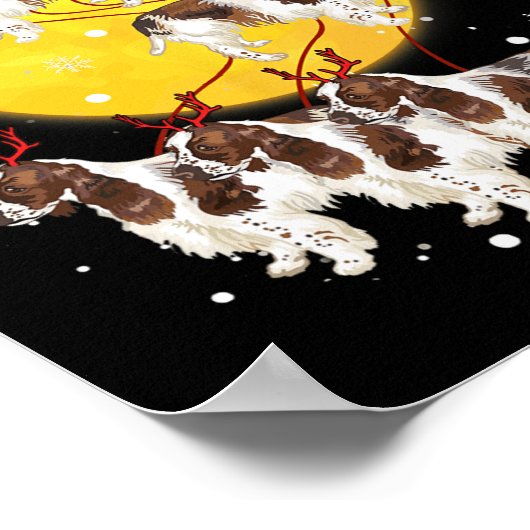 Engels Springer Spaniel Reindeer Kersthond Lo Poster (Hoek)