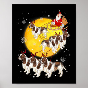 Engels Springer Spaniel Reindeer Kersthond Lo Poster