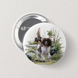 Engels Springer Spaniel Ronde Button 5,7 Cm