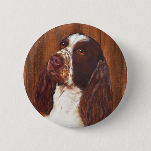 Engels Springer Spaniel Ronde Button 5,7 Cm (Voorkant)
