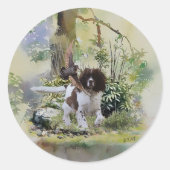 Engels Springer Spaniel Ronde Sticker (Voorkant)