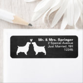 Engels Springer Spaniel Silhouettes met hart Etiket (Insitu)