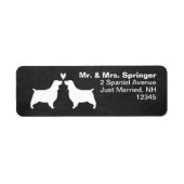 Engels Springer Spaniel Silhouettes met hart Etiket (Voorkant)