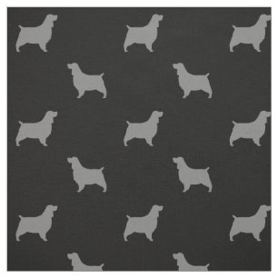 Engels Springer Spaniel Silhouettes Patroon Stof