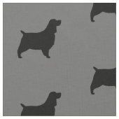 Engels Springer Spaniel Silhouettes Patroon Stof (Close Up)