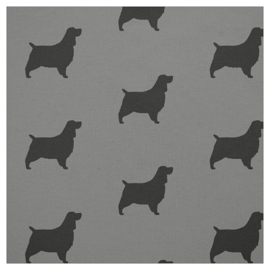 Engels Springer Spaniel Silhouettes Patroon Stof (Swatch)