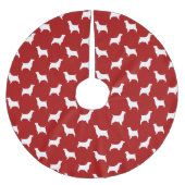 Engels Springer Spaniel Silhouettes Pattern Red Kerstboom Rok (Voorkant)