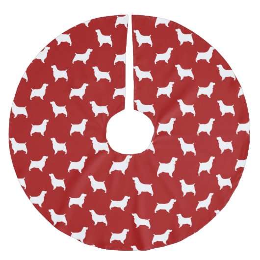 Engels Springer Spaniel Silhouettes Pattern Red Kerstboom Rok (Voorkant)