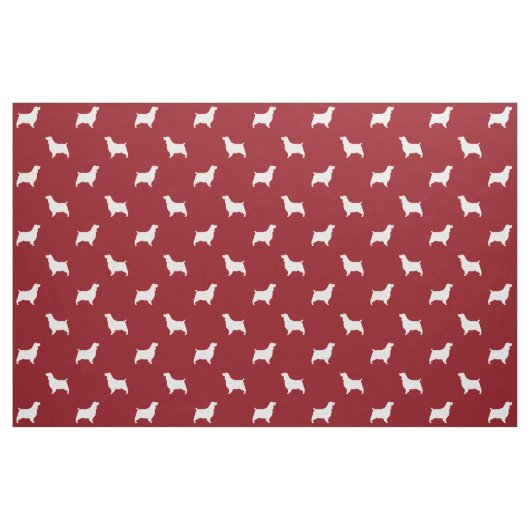 Engels Springer Spaniel Silhouettes Pattern Red Stof (Fat Quarter)
