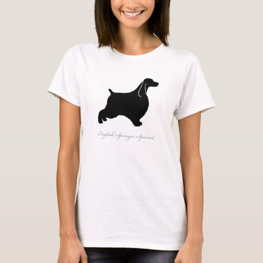 Engels Springer Spaniel T-shirt (zwart) (Voorkant)
