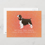 Engels Springer Spaniel Thinking of You -Memorial Briefkaart (Voorkant / Achterkant)
