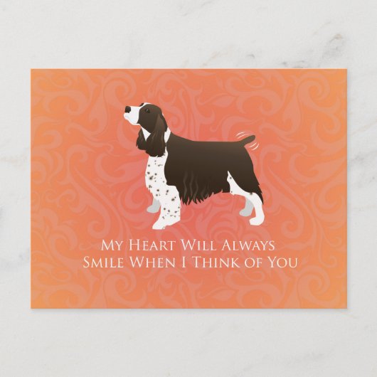Engels Springer Spaniel Thinking of You -Memorial Briefkaart (Voorkant)