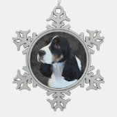 Engels Springer Spaniel Tin Sneeuwvlok Ornament (Voorkant)