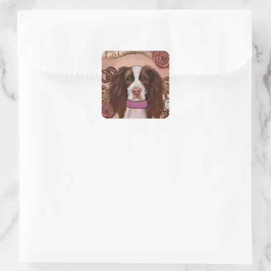 Engels Springer Spaniel Vierkante Sticker (Tas)
