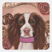 Engels Springer Spaniel Vierkante Sticker (Voorkant)